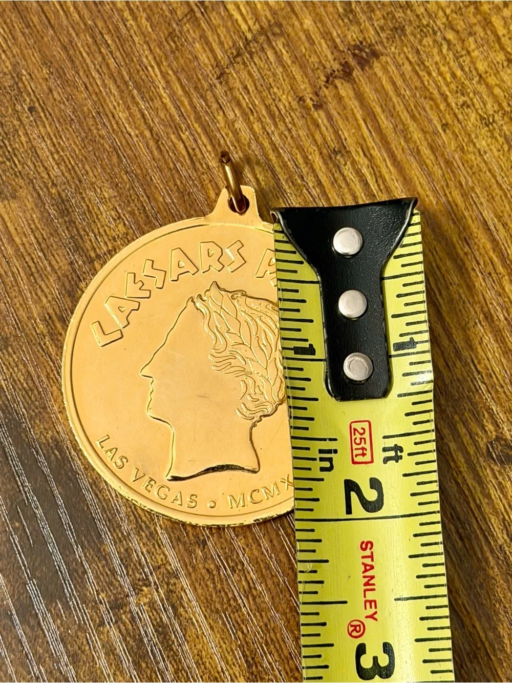Vintage 1991 Caesars Palace Las Vegas 25th Anniversary Gold Tone Medallion
